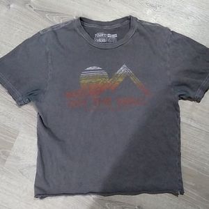 Vans cropped tee raw hem used small